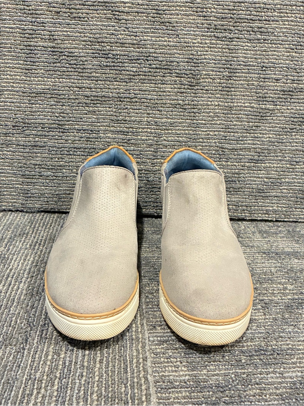 Dr. Scholl's Gray Slip-On Wedge Sneakers with Sustainable comfort and Tan Trim